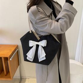 Sac seau avec nœud pour femmes de grande capacité automne  2024