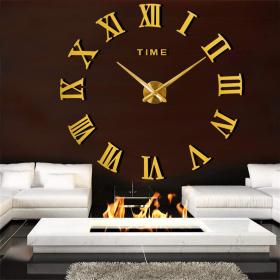 Horloge Murale Romain 3D pour Salon Chambre Décorations Moderne - Dorè