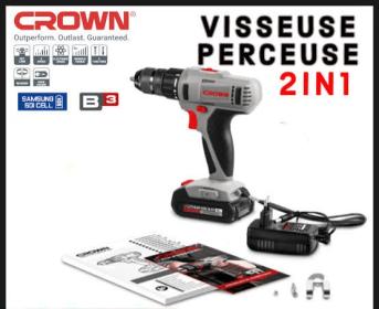 Visseuse Crown original 14.4 V✅double batterie #Lithium
