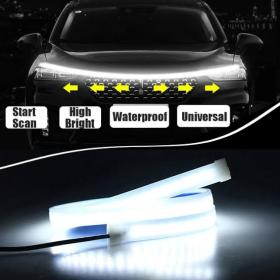 Bande lumineuse LED pour capot de voiture, démarrage par balayage, lampe décorative, feux de jour flexibles 