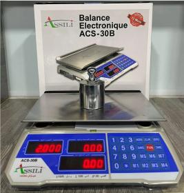 Balance électronique ASSILI 30 KG batterie rechargeable en acier inoxydable - ميزان الكتروني 30 كغ بطارية قابلة للشحن من الفولاذ المقاوم للصدأ