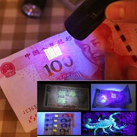 lampe de poche UV 21LED en alliage d'aluminium détecteur des scorpions et faux billet - المصباح بالأشعة فوق البنفسجية كاشف للعقارب والعملات المزورة