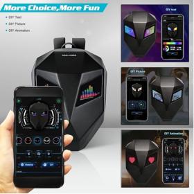 Crelander Sac à dos moto a écran d'affichage LED 3D,extensible et étanche - حقيبة ظهر ثلاثية الابعاد للدراجات النارية مع شاشة عرض بعينين