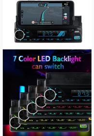 Poste radio BT In-dash 1 Din Fm Aux-in Récepteur SD USB avec support de téléphone 