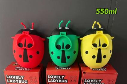 Gourde d'eau 500 ml avec Paille et Motif Cartoon pour Enfants