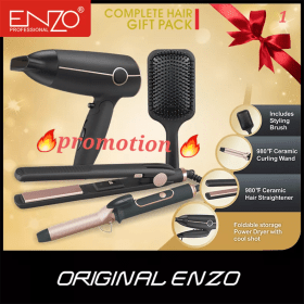 PACK Original Enzo Professional kit 4en1 ( Séchoir + Brosse chaufante +Lisseur + Boucleur ) EN-6302