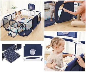 Parc de jeu geant , barriére de sécurité pour enfants avec filet basketball avec Balles